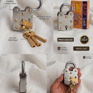 Saif Heavy Duty 5-Lever Power Lock - 2 Inch with 3 Solid Keys